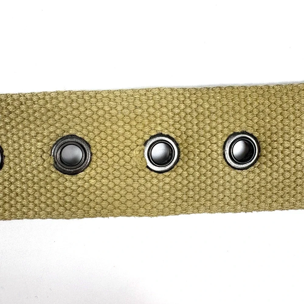 VTG‎ 90s Eddie Bauer Canvas & Leather Suringle Belt Khaki Mens 52